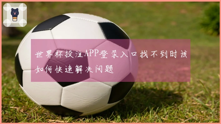 世界杯投注APP登录入口找不到时该如何快速解决问题